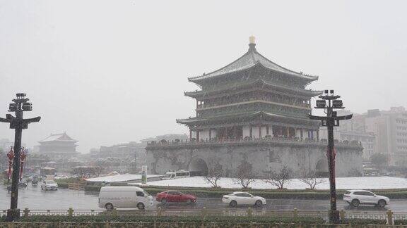 中国西安的雪