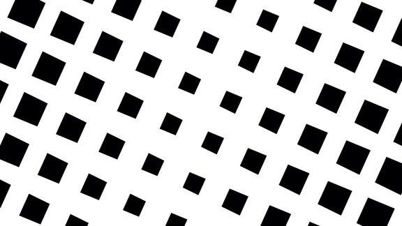 无缝运动:抽象网格动画与黑色和白色矩形镶嵌平滑过渡循环模式完美的VJ背景高分辨率4K过渡镜头RGBA