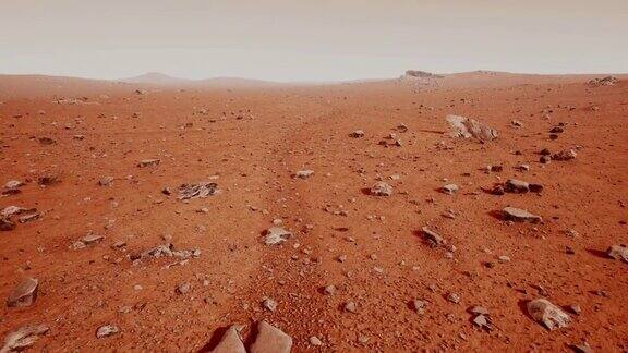 火星的表面布满了小岩石和红砂