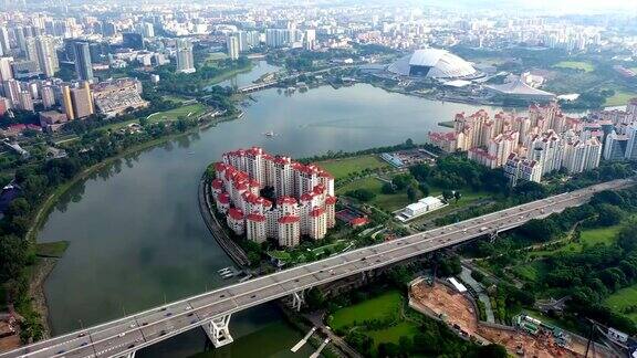新加坡市区交通鸟瞰图