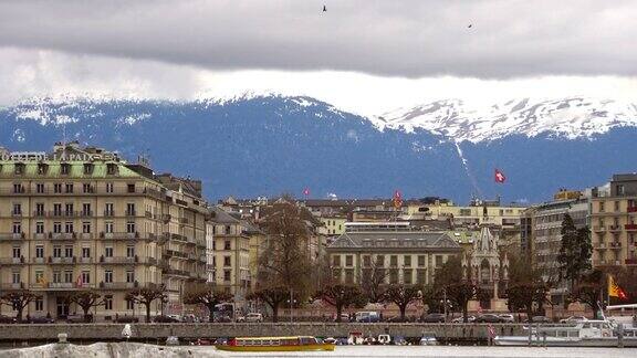 城市景观与著名的喷泉日内瓦瑞士