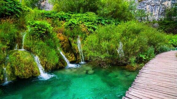 克罗地亚Plitvice湖国家公园的田园诗般的风景