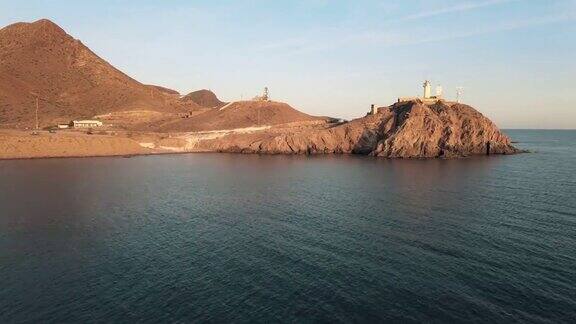 南欧洲货车旅行无人机点击器:安达卢西亚CabodeGata的Playa