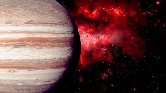 木星的行星大气孤立在黑色背景上太阳大气孤立在黑色背景上真实的木星表面与物体移动旋转木星行星在空间木星4k