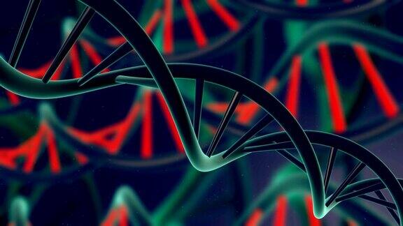 DNA螺旋蓝色旋转DNA丝带