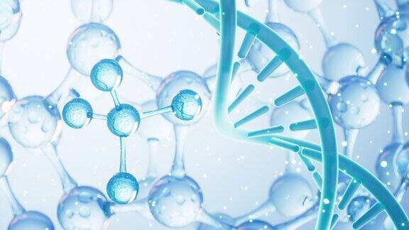 DNA与分子结构生物技术概念三维渲染