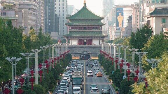 西安钟楼景观与中国城市交通