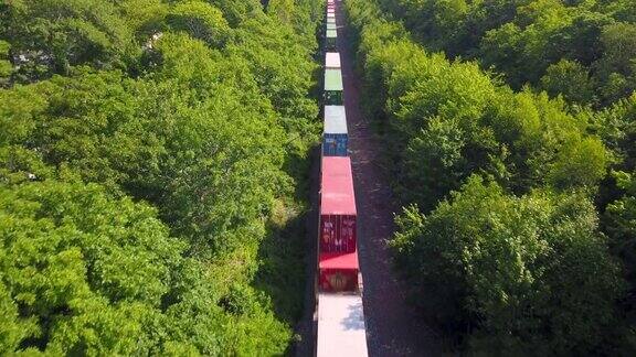 无人机视图:货运列车
