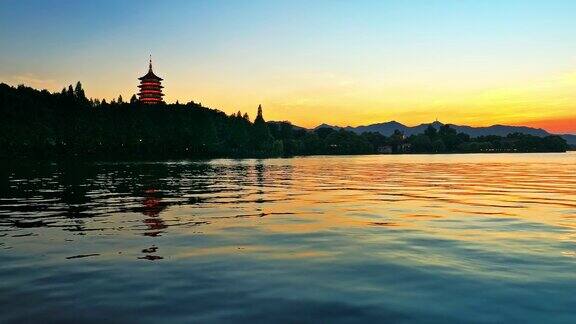 杭州西湖的清湖和雷峰塔