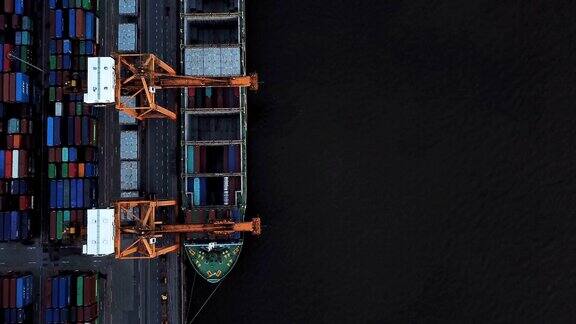集装箱船舶进出口业务及物流鸟瞰图
