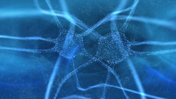 对神经元细胞的复制空间抽象蓝色背景