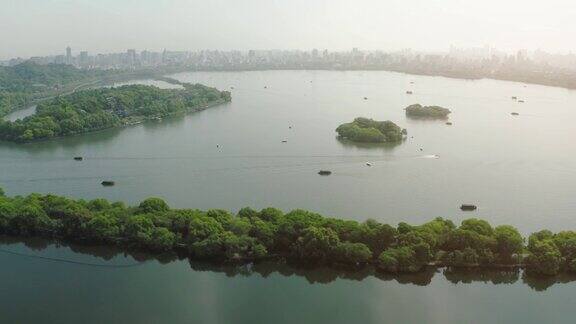 鸟瞰杭州西湖景观中国