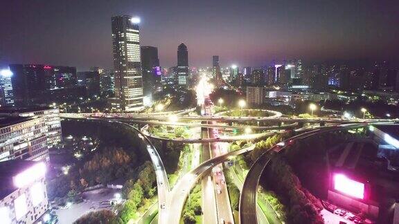 杭州城市道路鸟瞰图