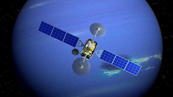 海王星背景上的虚构卫星