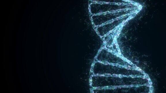 数字DNA概念动画分子结构医学背景3d渲染4k动画