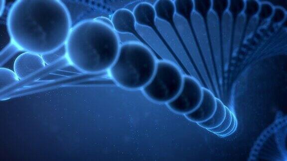 蓝色背景上的DNA串