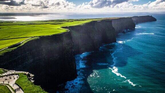 莫赫悬崖在爱尔兰-鸟瞰图