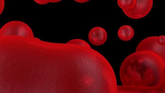 液体红色的分子移动合并和分散类似血液的液体