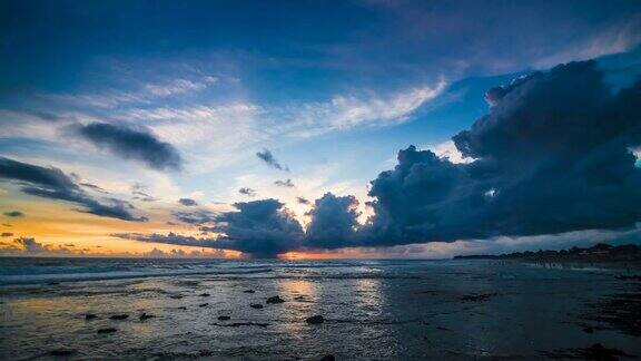 海洋蓝色日落时间流逝