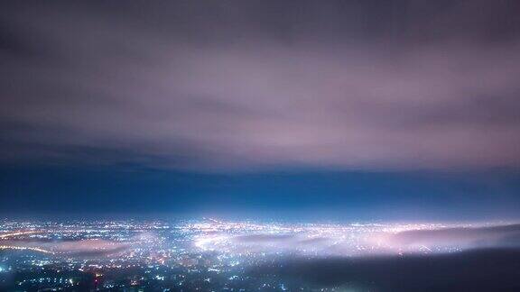 清迈城市夜景时光流逝