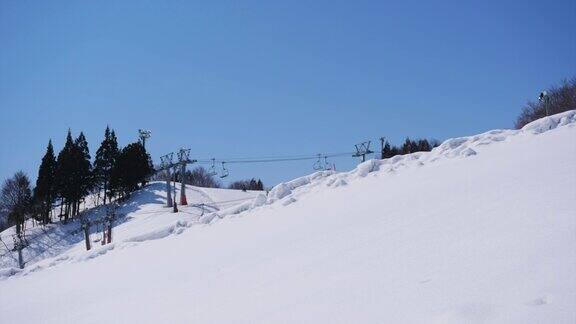 时间流逝从galayuzawa滑雪度假村是离东京最近的滑雪胜地