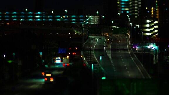 东京市区街道上的微型交通堵塞的一晚延时