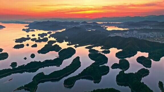 杭州千岛湖风景鸟瞰图
