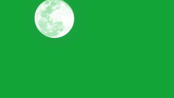 绿色背景上的月亮