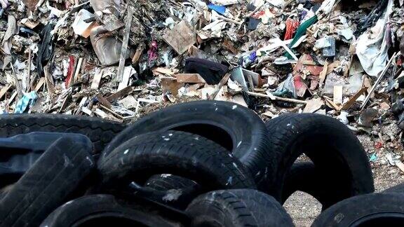 飓风自然灾害后的垃圾、残骸垃圾场