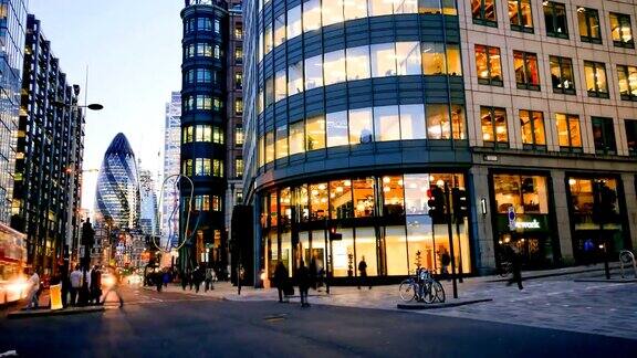 英国伦敦4K摩天楼办公商务大楼-延时