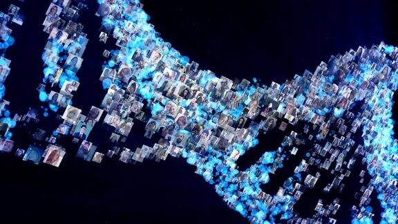 由照片组成的DNA分子模型