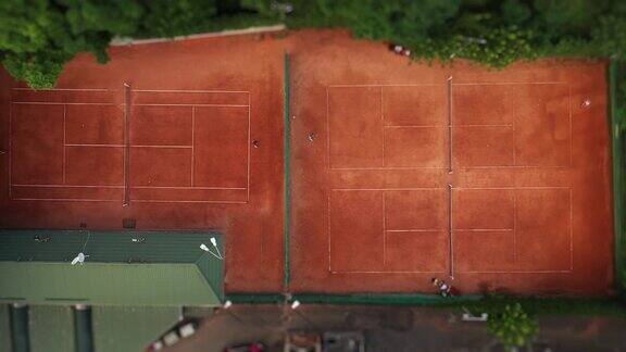 红土网球场-俯视图倾斜效果