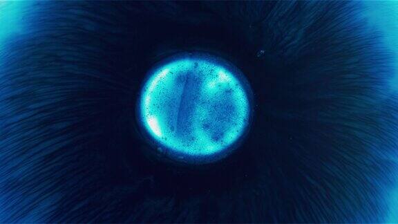 发光的蓝色细胞液滴合并背景