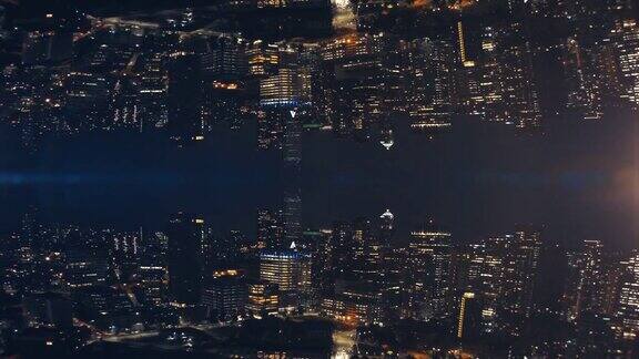 城市景观夜间背景建筑镜架空