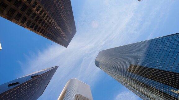 洛杉矶的现代办公大楼带移动云时间弹性4k