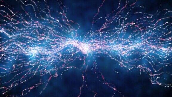 未来空间粒子在明亮的圆形能量结构