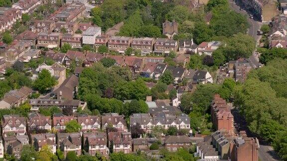 鸟瞰图郊区维多利亚房屋在伦敦英国4k