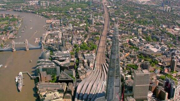 鸟瞰图伦敦和碎片伦敦桥英国4k