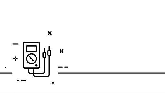 电流表用于测量电力、建筑、电子维修、电器、伏特单线画动画运动设计动画技术的标志视频4k