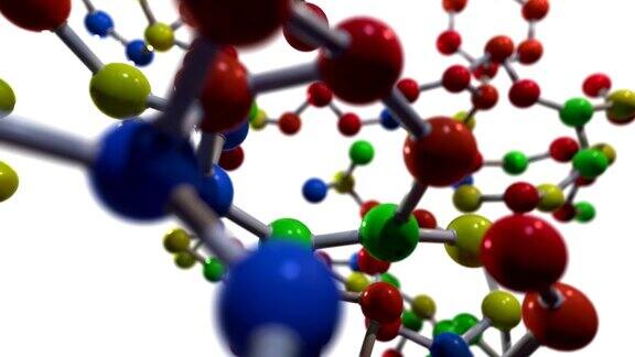 分子球和棍模型飞原子化学生物科学技术