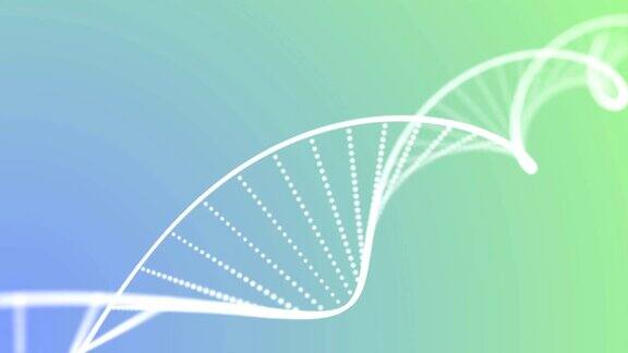 深度为蓝色和绿色的DNA双螺旋动画环