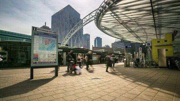 4K延时:荷兰鹿特丹市中心和市场大厅