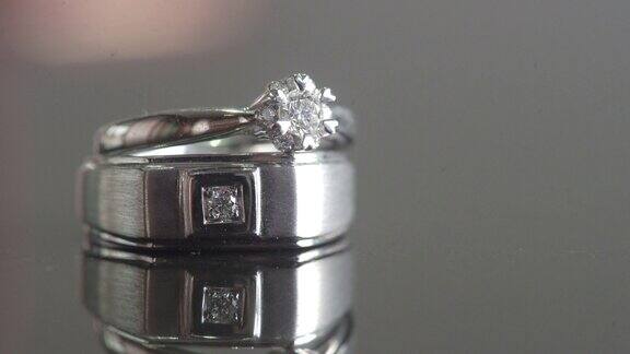 结婚戒指的微距拍摄