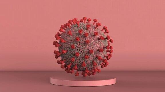红色背景为冠状病毒细胞或细菌细胞