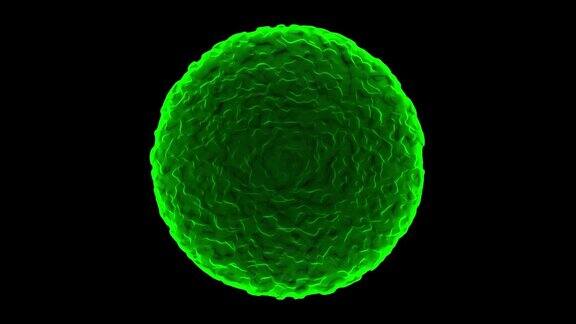 黑色背景中分离出3d绿色病毒60fps3D渲染