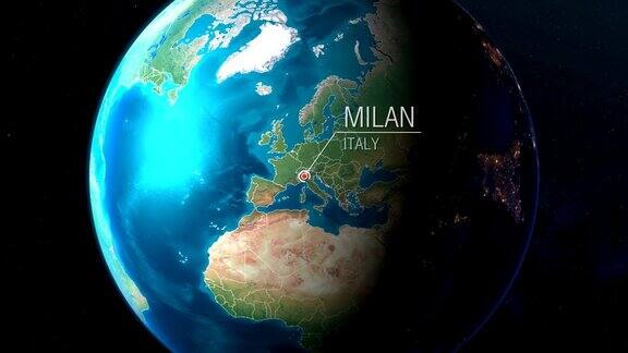 意大利-米兰-从太空到地球
