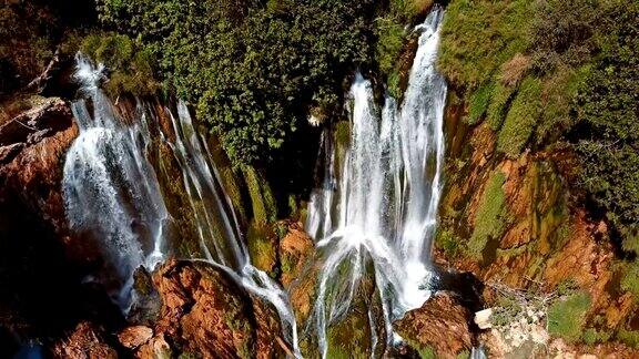 克拉维卡瀑布鸟瞰图波斯尼亚和黑塞哥维那