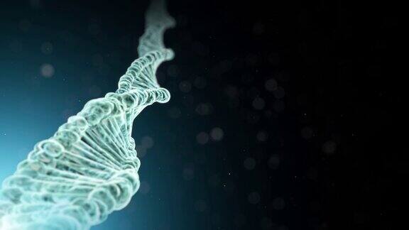 DNA螺旋移动在左侧背景