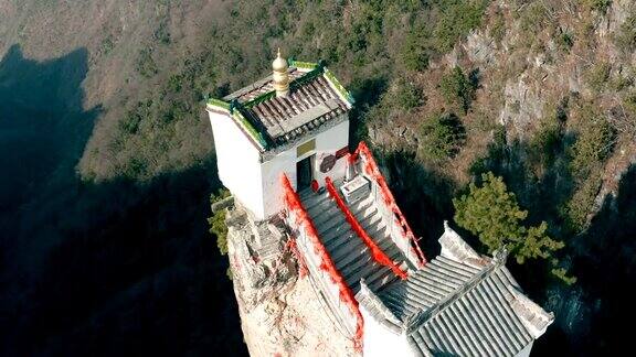 塔云山鸟瞰图中国陕西著名的道教寺庙