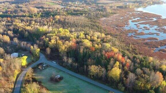 空中水稻湖和特伦特河黑斯廷斯加拿大